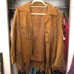 Vintage suede fringe jacket